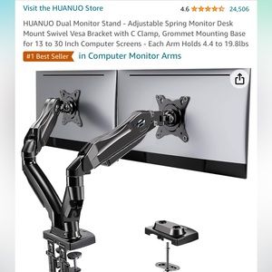 New in box still, monitor arms to mount to desk selling for $65 on Amazon